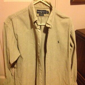 Polo Ralph Lauren Men's Large Beige Heavy Corduroy Long Sleeve Shirt